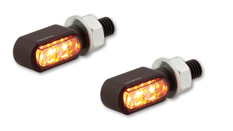 HIGHSIDER pro Little Bronx LED Rück-, Bremslicht, Blinker Schwarz/Getönt 3in1, CNC, E-Geprüft (Paar)