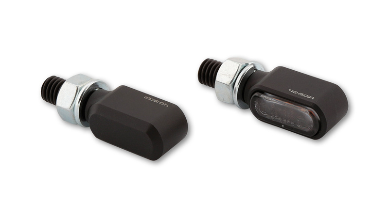 HIGHSIDER pro Little Bronx LED Rück-, Bremslicht, Blinker Schwarz/Getönt 3in1, CNC, E-Geprüft (Paar)